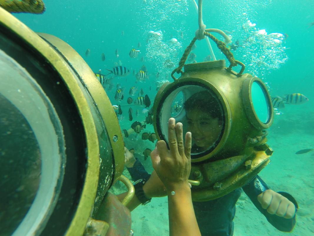 相乗送迎 お魚と海中散歩 ヘルメットダイビング